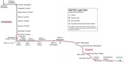 Light rail, mit der Karte Phoenix