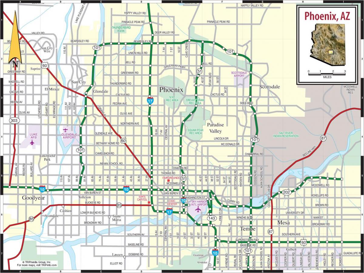 Karte Phoenix az area