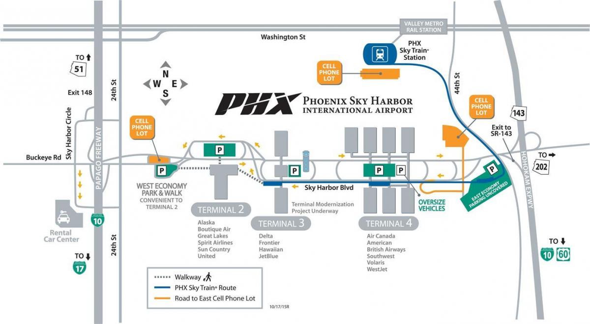 Karte Phoenix airport