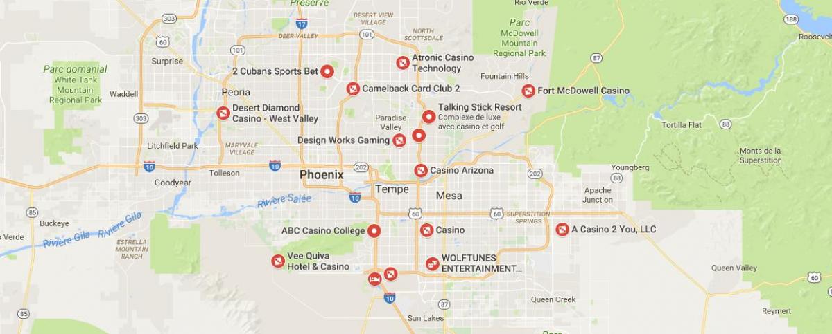 Karte von Phoenix casino