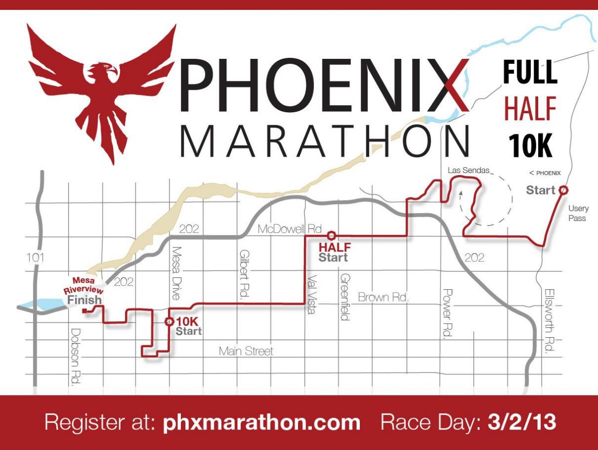Karte von Phoenix maraton