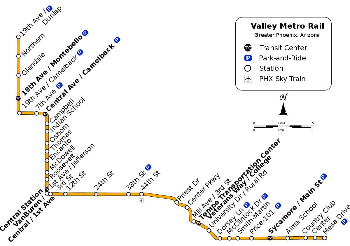 Valley metro-bus-route anzeigen